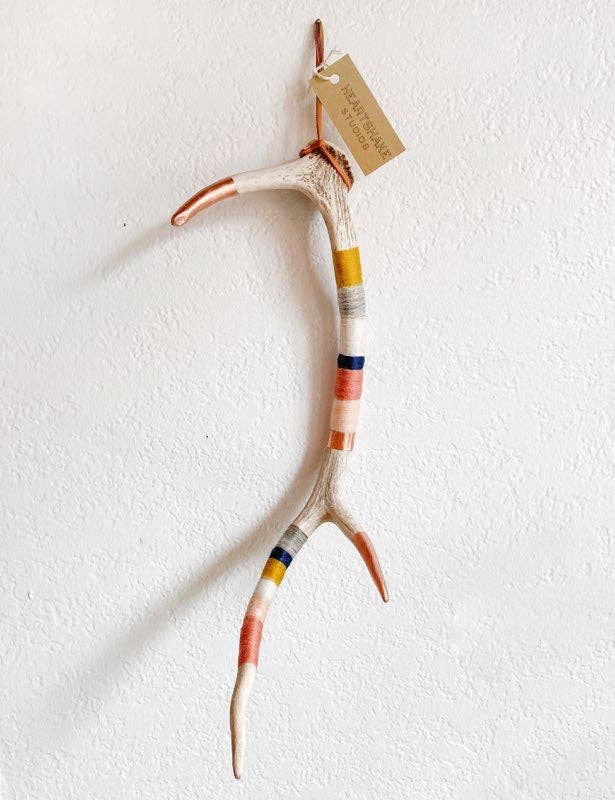 Medium Axis Wool Wrapped Deer Antler with Copper