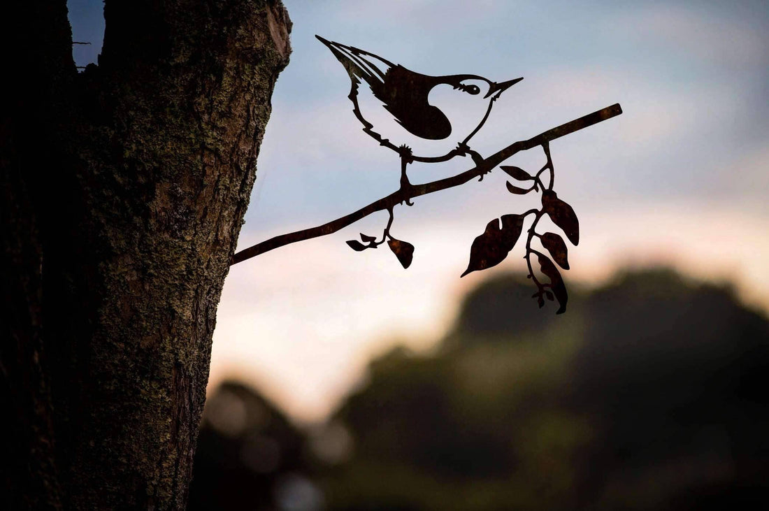 Nuthatch Metal Garden Art