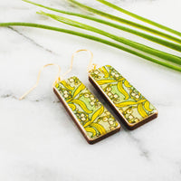 Art Nouveau Lily of the Valley Tapered Rectangle Earrings