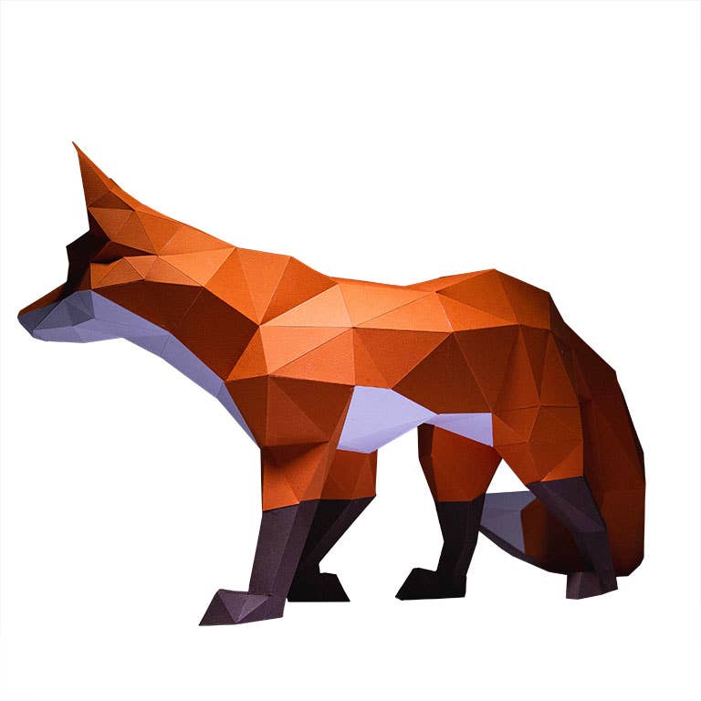Walking Fox PaperCraft Origami Model, Fox 3D Model – Arkansas Museum of ...