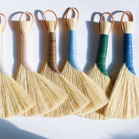 Tampico Wing Broom: Pink / Leather Cord