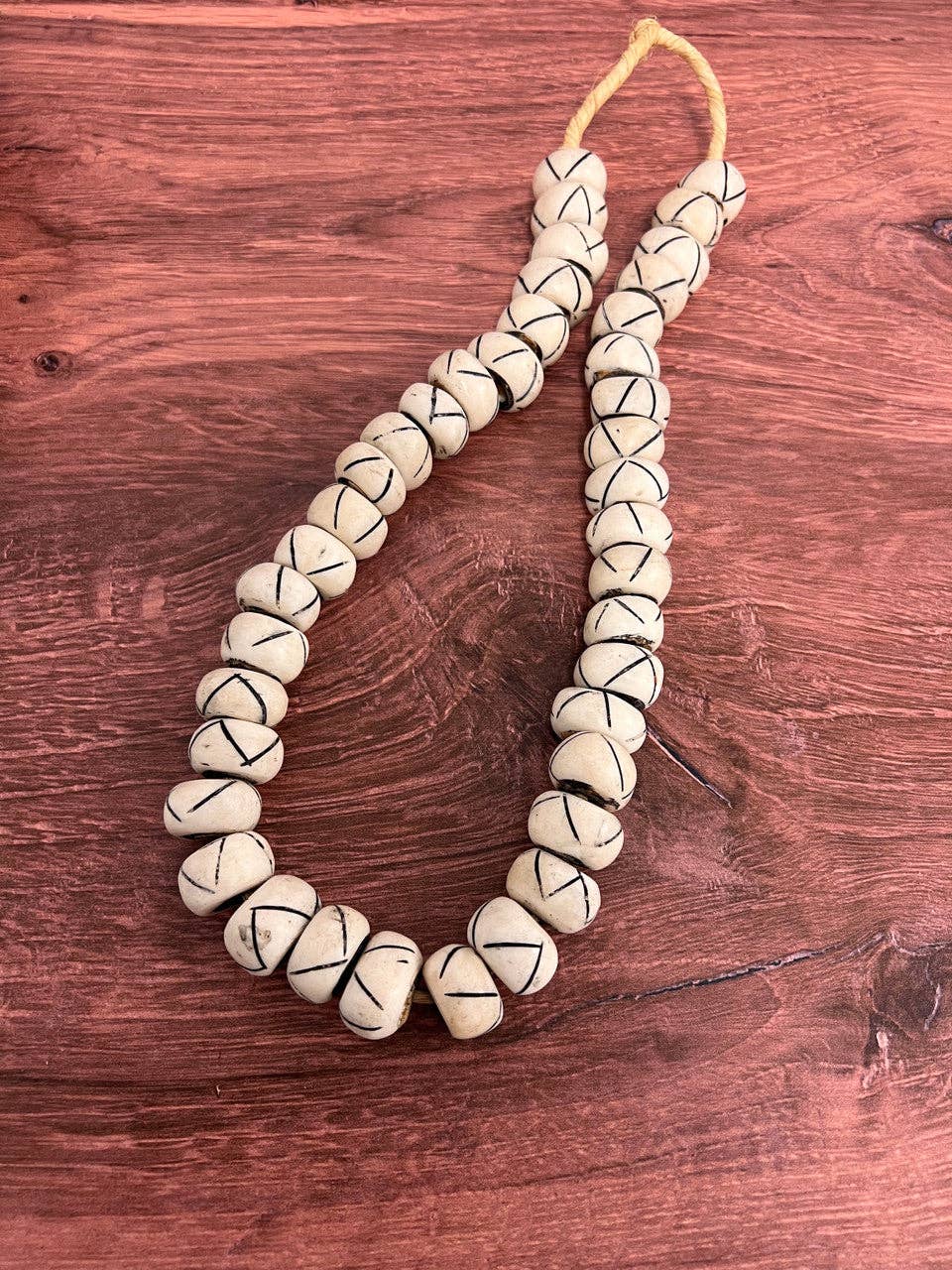 Decorative Cameroonian Bone Beads | Ivory Slash