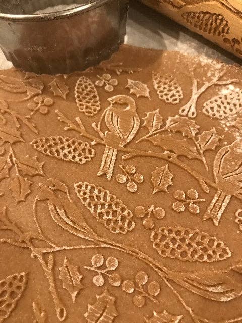 Chickadee Embossed Rolling Pin