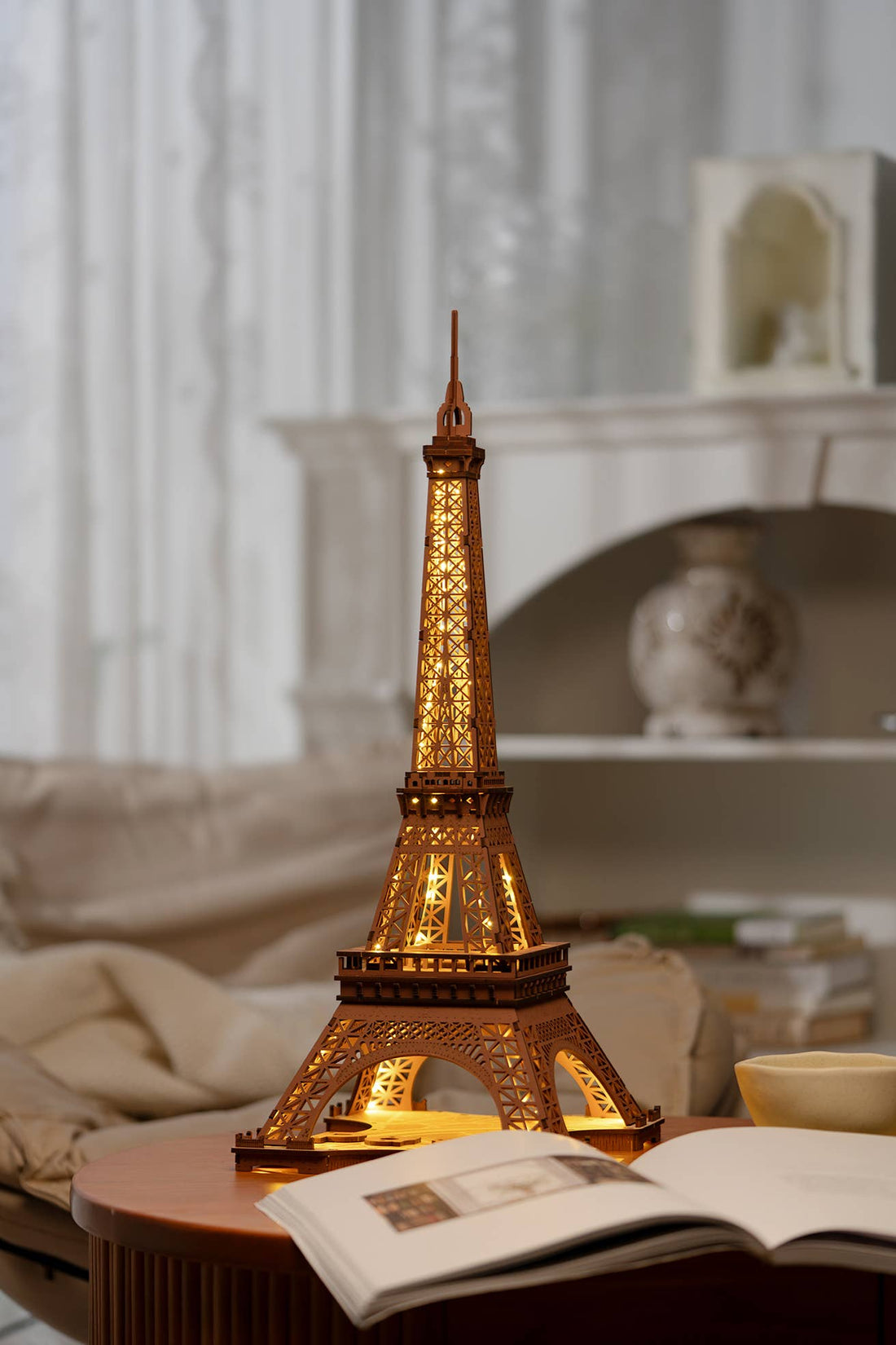 3D Wooden Puzzle w/ LED Lights: Night of the Eiffel Tower