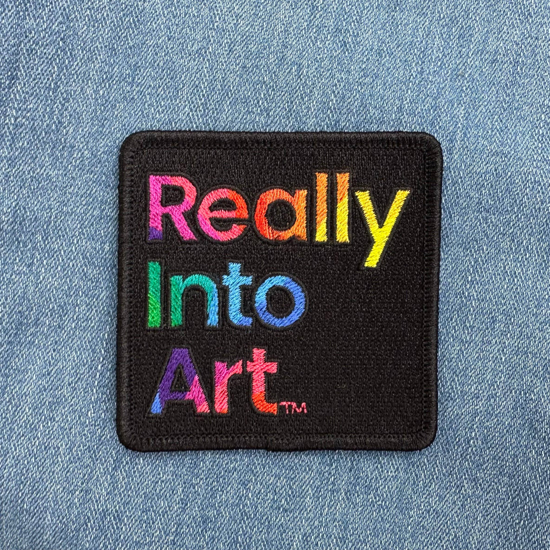 Black Really Into Art Iron On Patch
