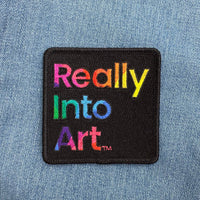 Black Really Into Art Iron On Patch