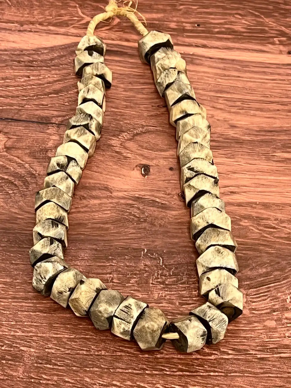Decorative Cameroonian Bone Beads | Black + Ivory