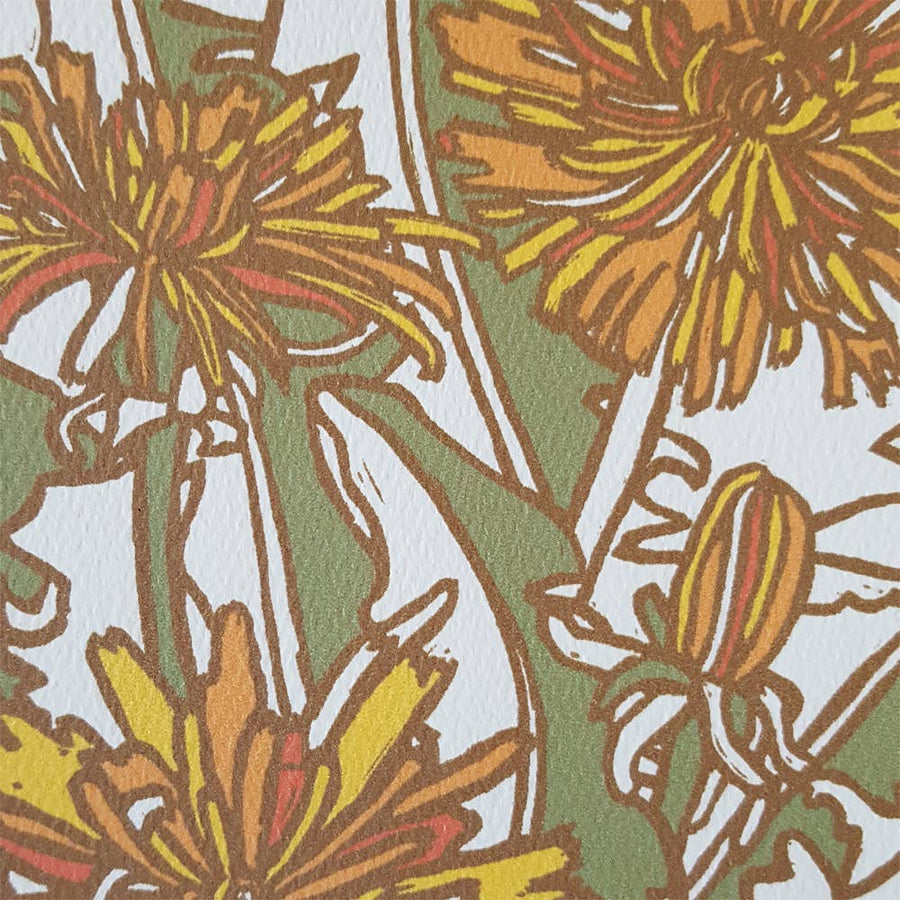 Yellow Dandelion Botanical Blank Notecard