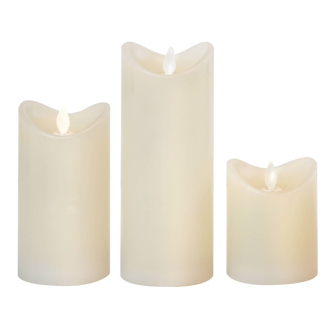 Battery Operated LED Wax Candles  - Set of 3