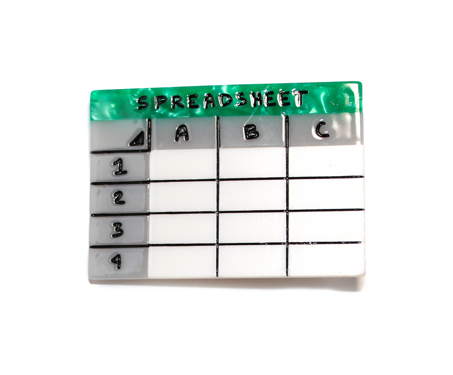 Spreadsheet Hair Clip