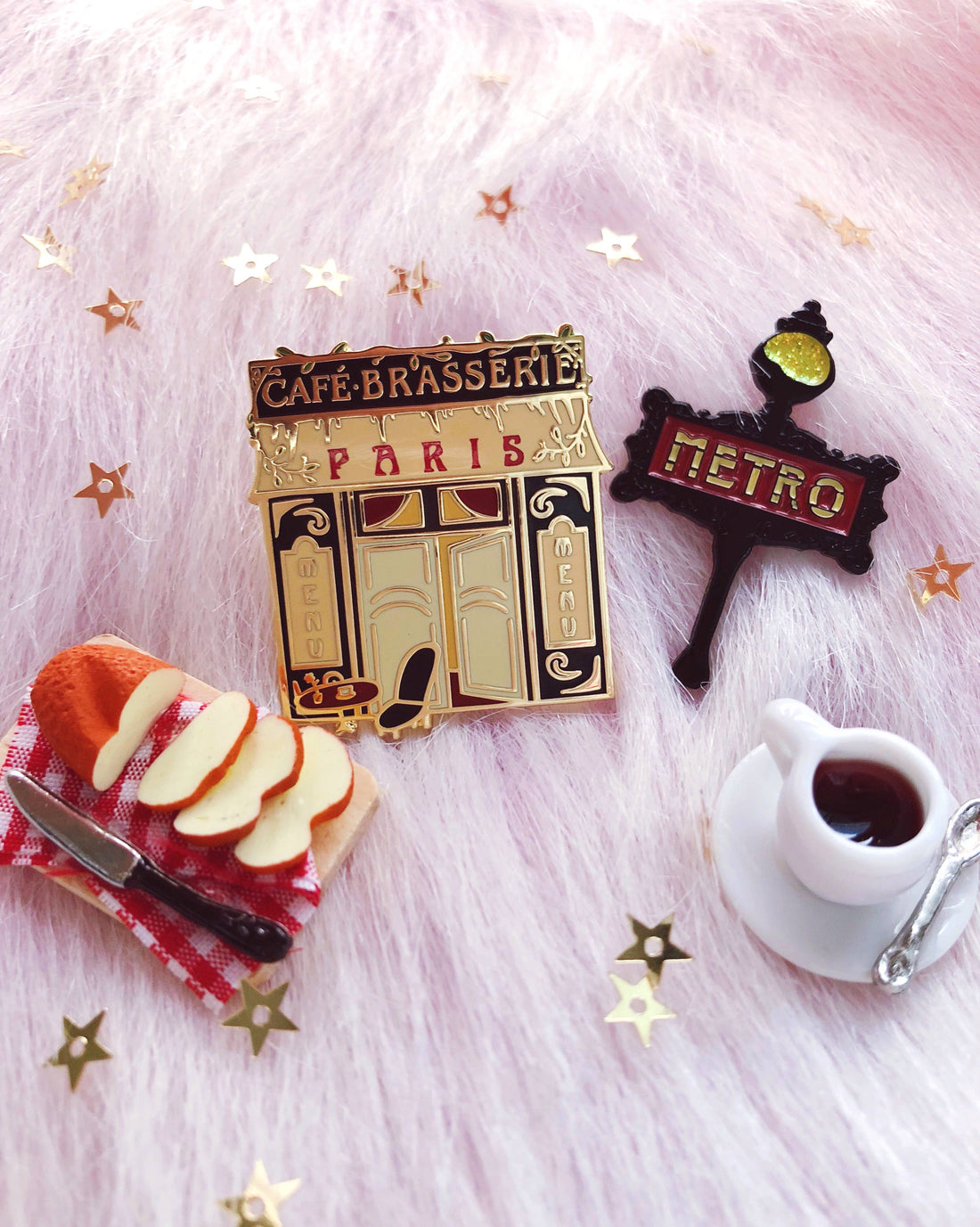 Paris Cafe Brasserie Enamel Pin