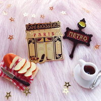 Paris Cafe Brasserie Enamel Pin