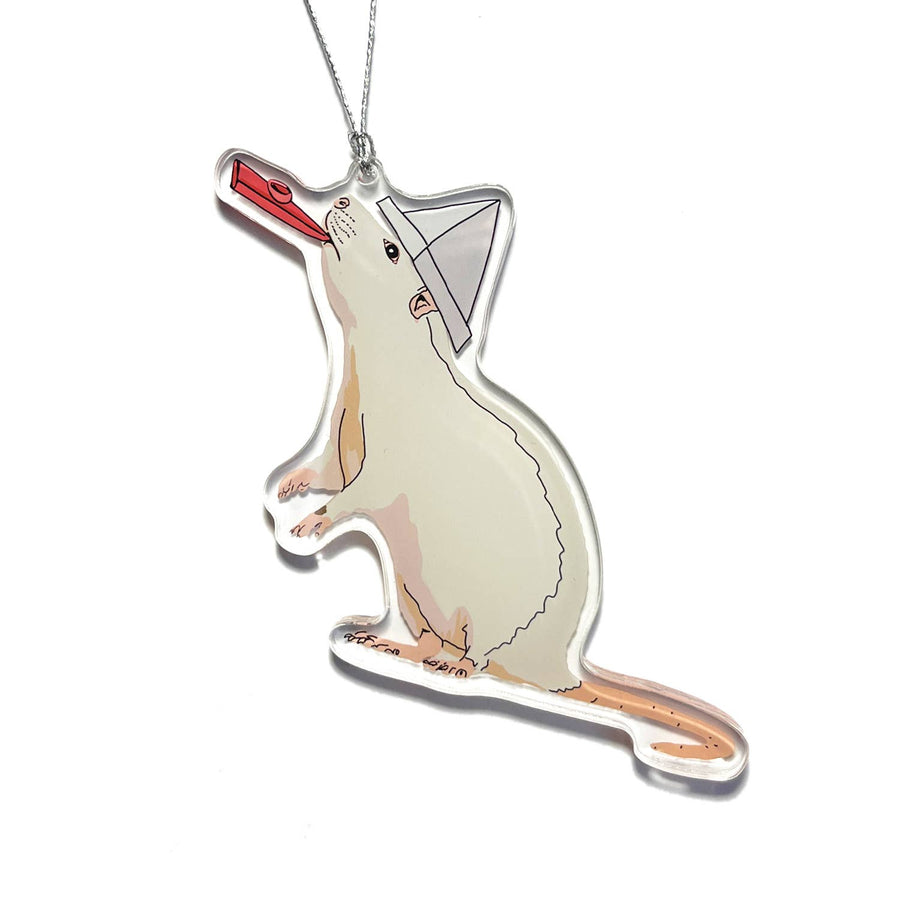 Party Rat with a Kazoo Ornament