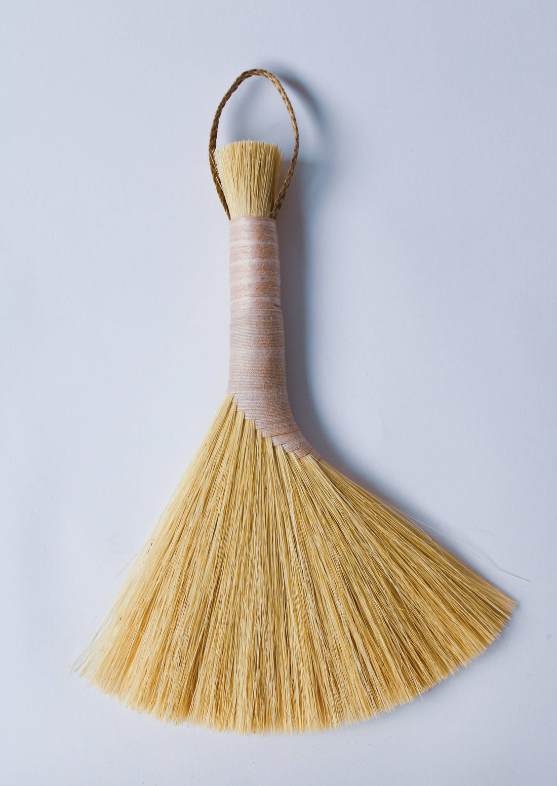 Tampico Wing Broom: Pink / Leather Cord