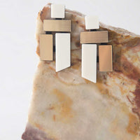 Piet Earrings - Ivory & Gold