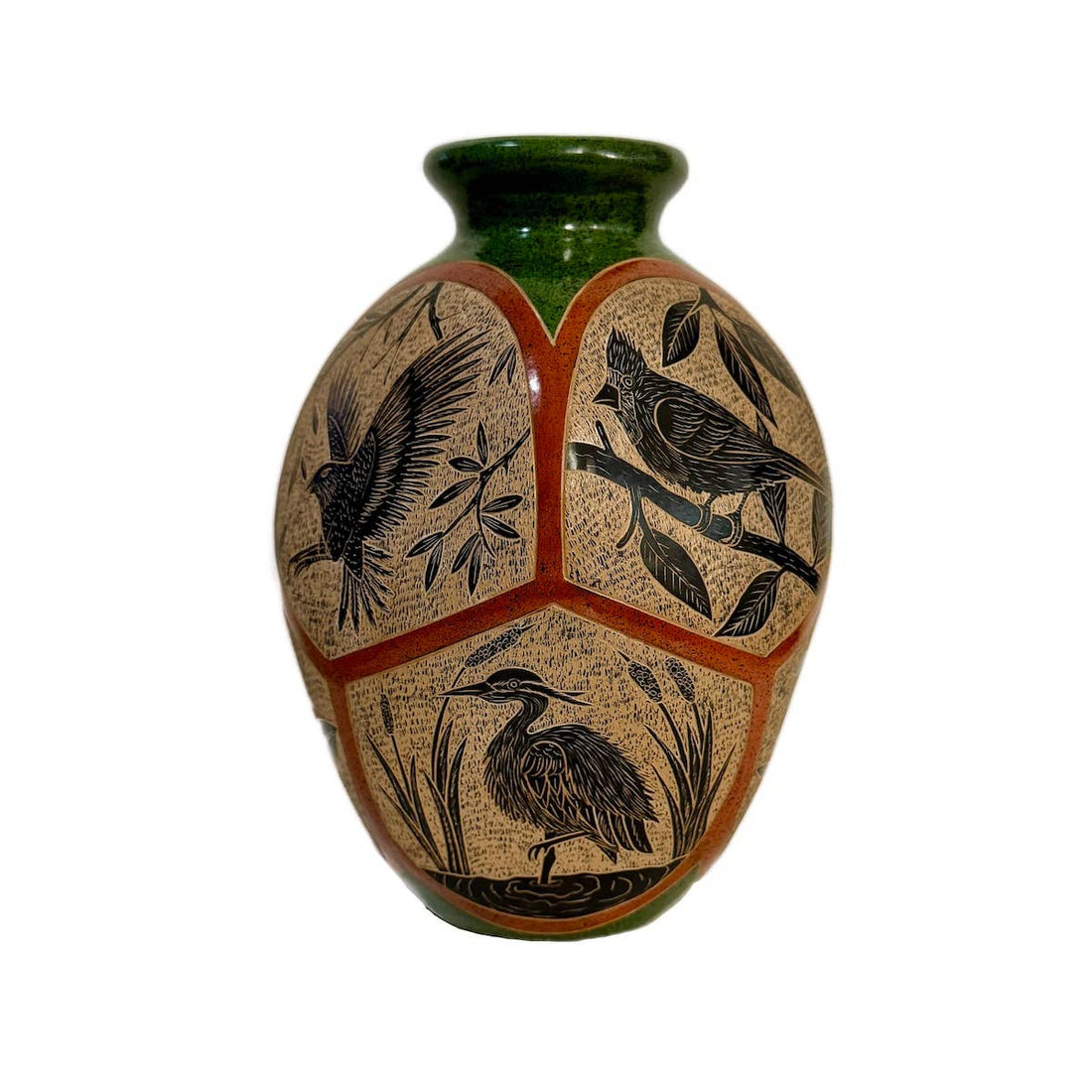 Octagonal Birds Vessel