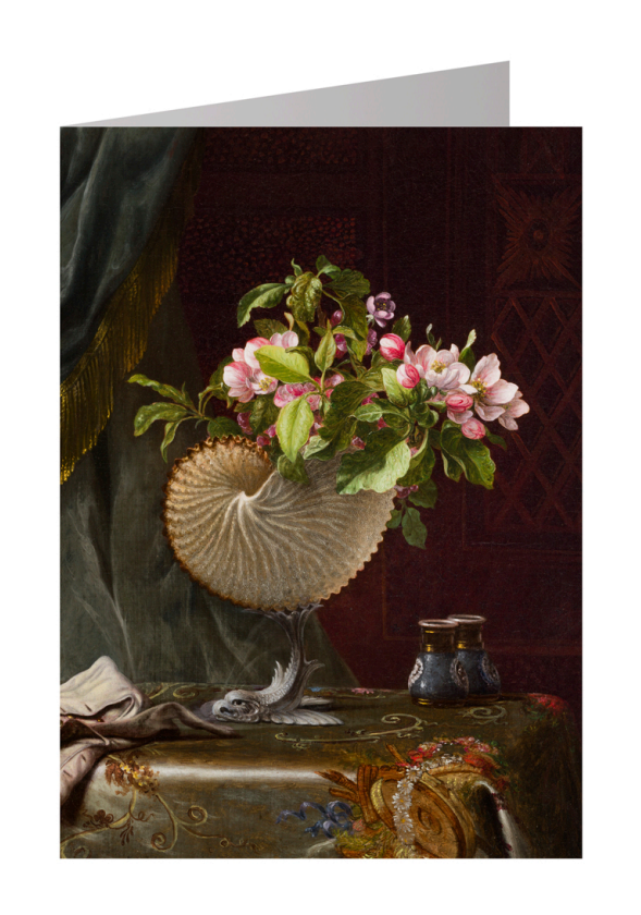 Apple Blossoms in a Nautilus Shell Vase Notecard