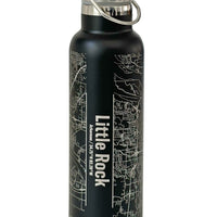 AMFA + Little Rock Map Bottle with Bamboo Top in White