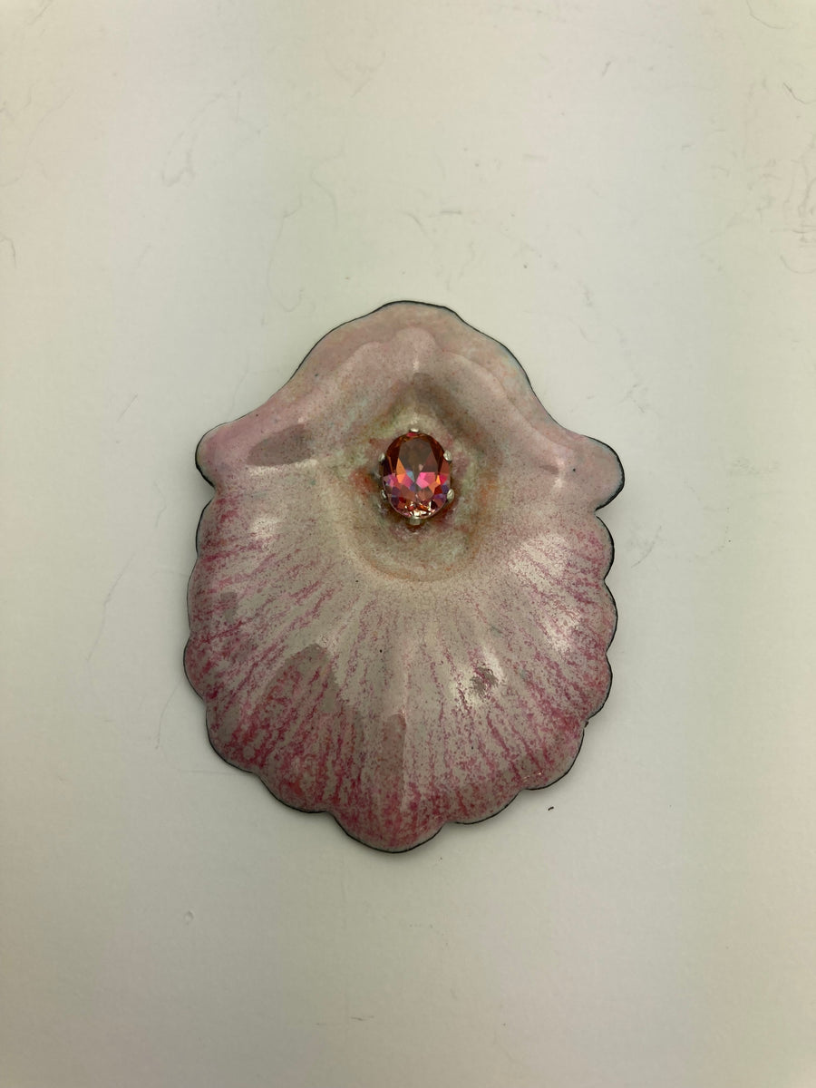 Pink Brooch with Mystic Topaz