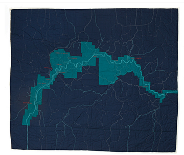 The Buffalo River Quilt in Navy
