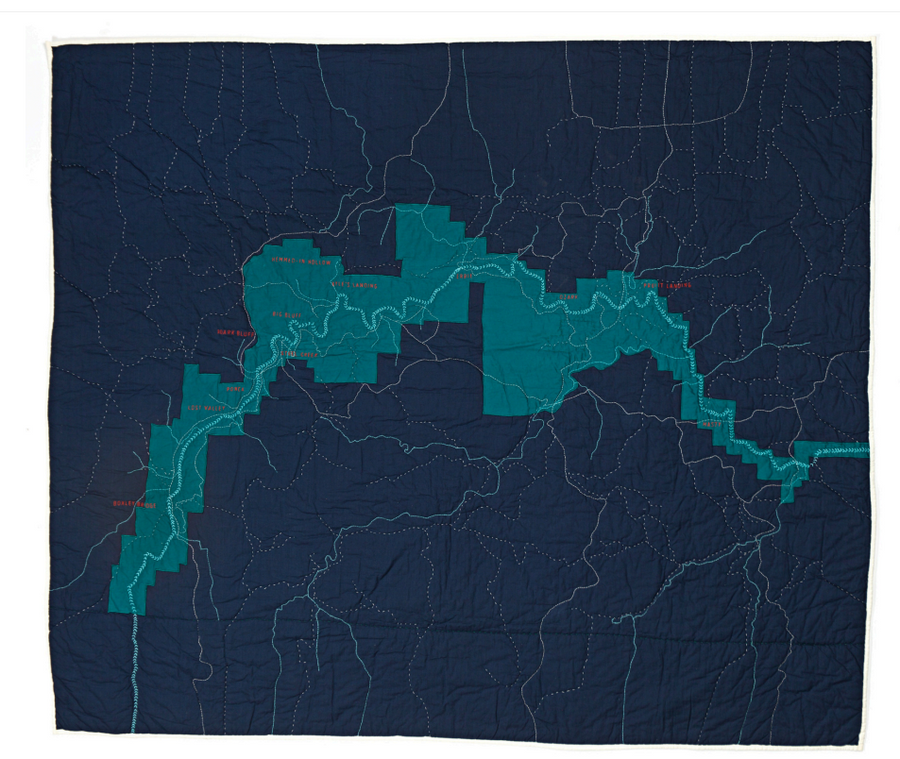The Buffalo River Quilt in Navy