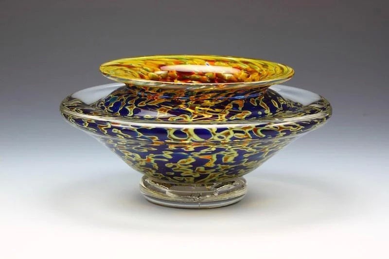 Small Hand-Blown Ikebana Bowl