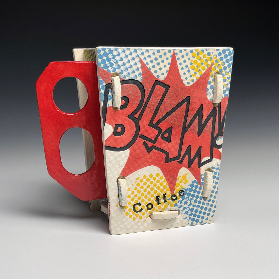 BLAM! Coffee Mug with red letters