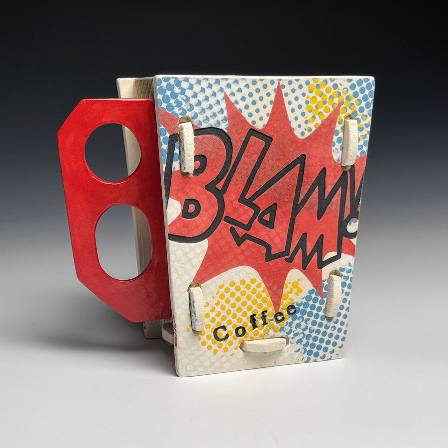 BLAM! Coffee Mug with red letters