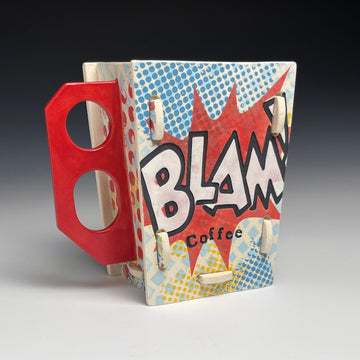 BLAM! Coffee Mug with white letters
