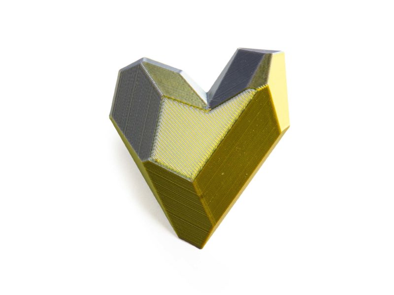 Blue Gold Heart Brooch XS