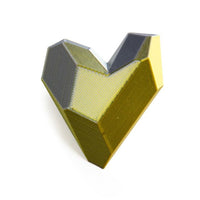 Blue Gold Heart Brooch XS