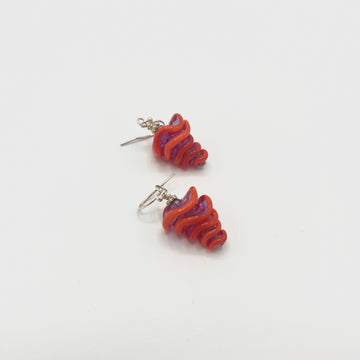 Coral Blossom Fold Earrings