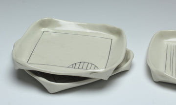 Inlay Porcelain Square Dish