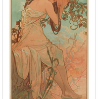 Summer, 1896 Postcard by Alphonse Mucha