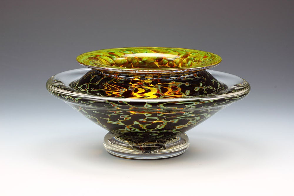 Small Hand-Blown Ikebana Bowl