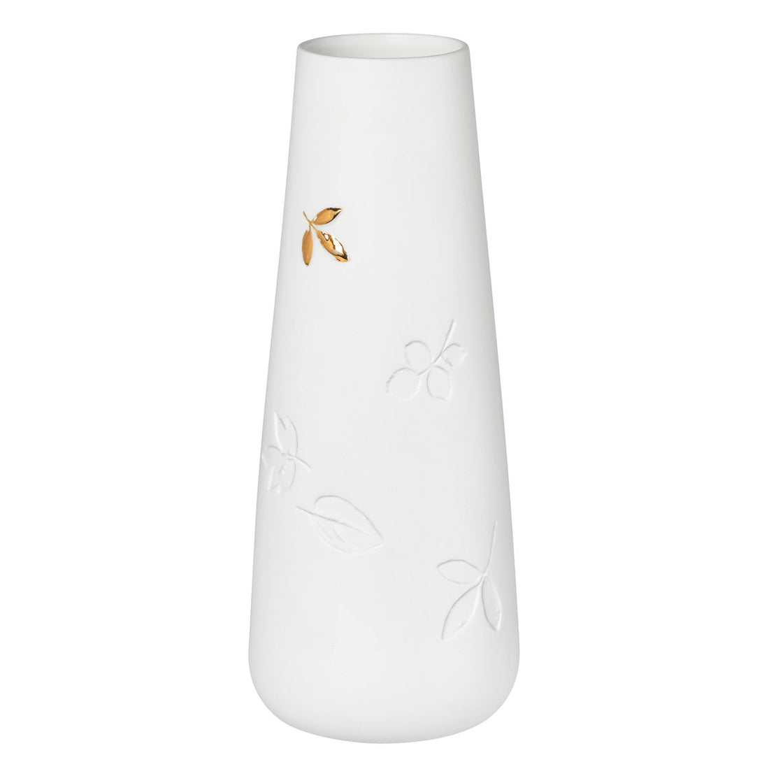 Porcelain Stories Leaf Vase with Gold Accent-Small