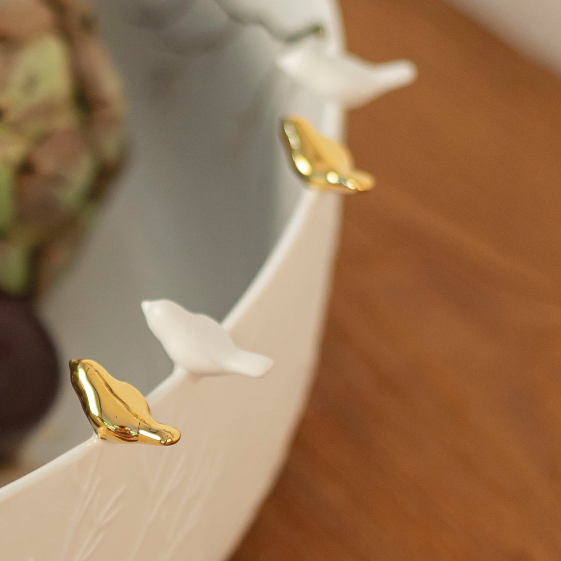 Porcelain Stories Decorative Bowl with Flock of Birds