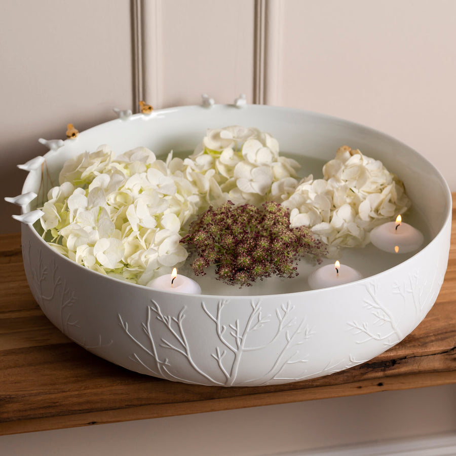 Porcelain Stories Decorative Bowl with Flock of Birds