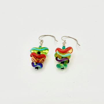 Multicolor Blossom Fold Earrings