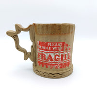 Ceramic Cardboard Mug with Fragile Sticker Design