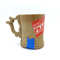 Ceramic Cardboard Mug with Fragile Sticker Design