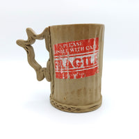 Ceramic Cardboard Mug with Fragile Sticker Design