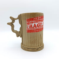 Ceramic Cardboard Mug with Fragile Sticker Design