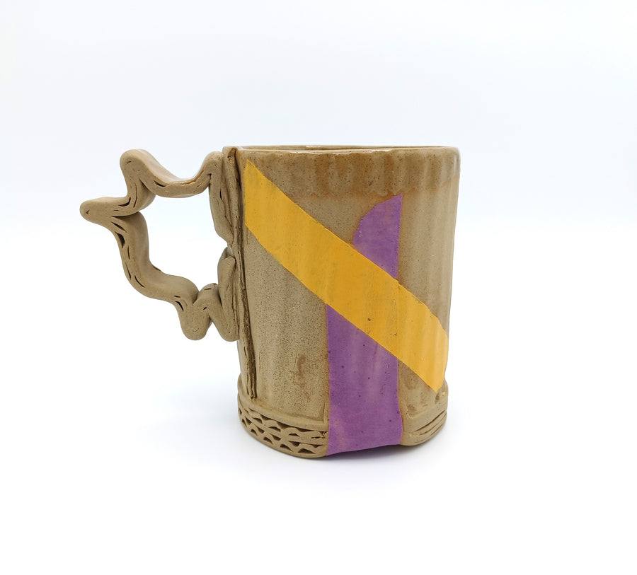 Ceramic Cardboard Mug with Tape Design