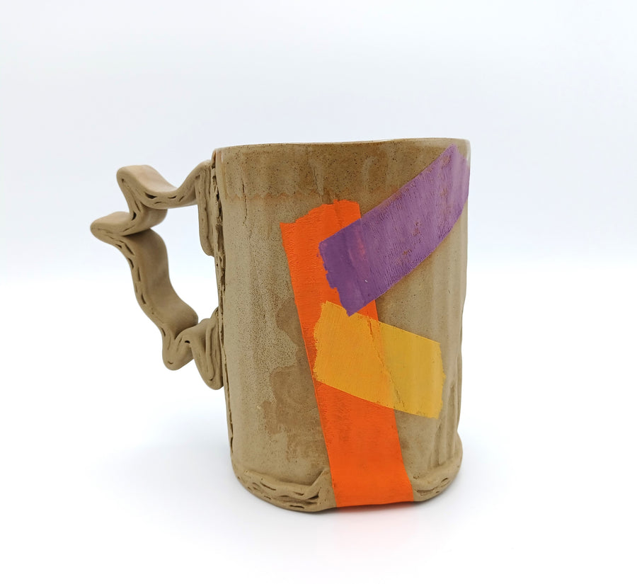 Ceramic Cardboard Mug with Tape Design