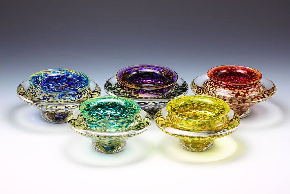 Small Hand-Blown Ikebana Bowl