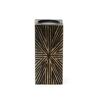 Square Wood Candle Holder 4x8.5"