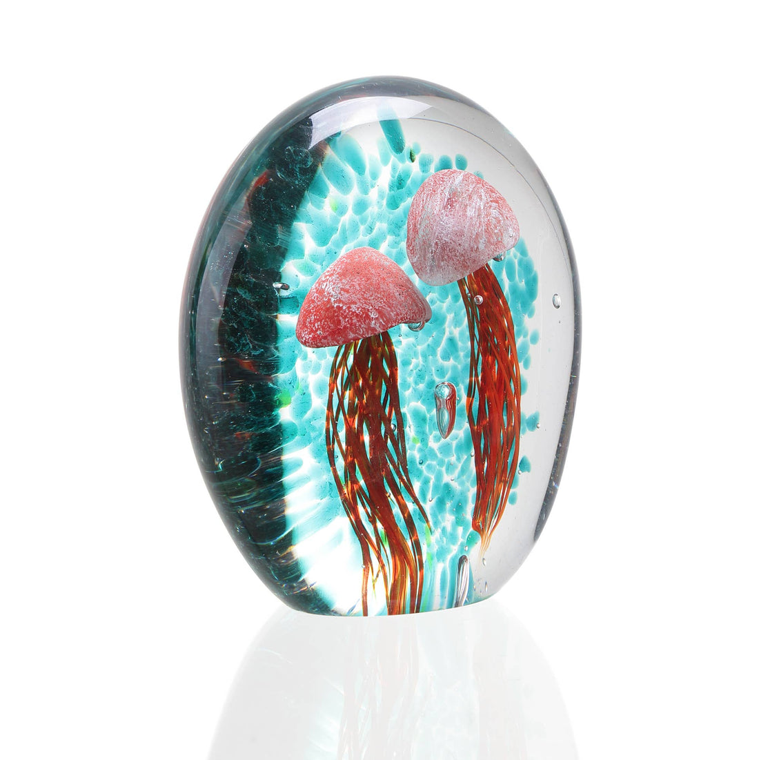 Glass Orange Jellyfish Duo
