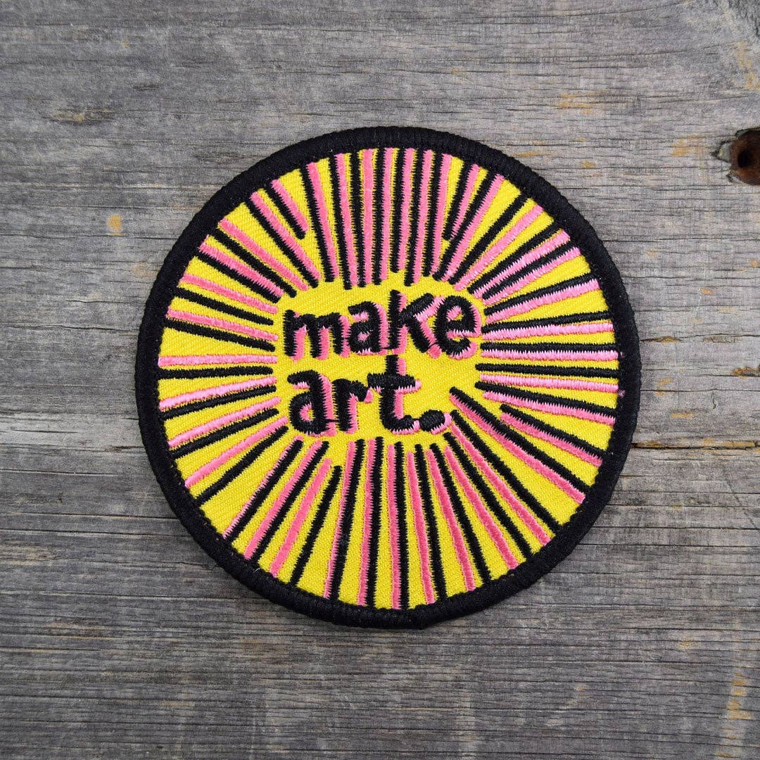 Make Art. Embroidered Iron-On Patch