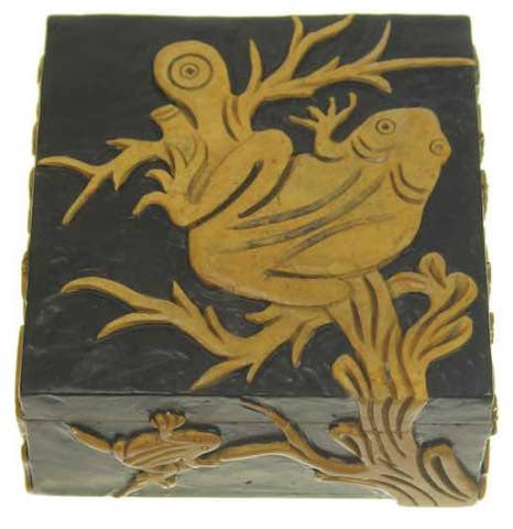 Frog Soapstone Trinket  Box